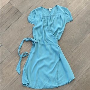 French blue wrap dress